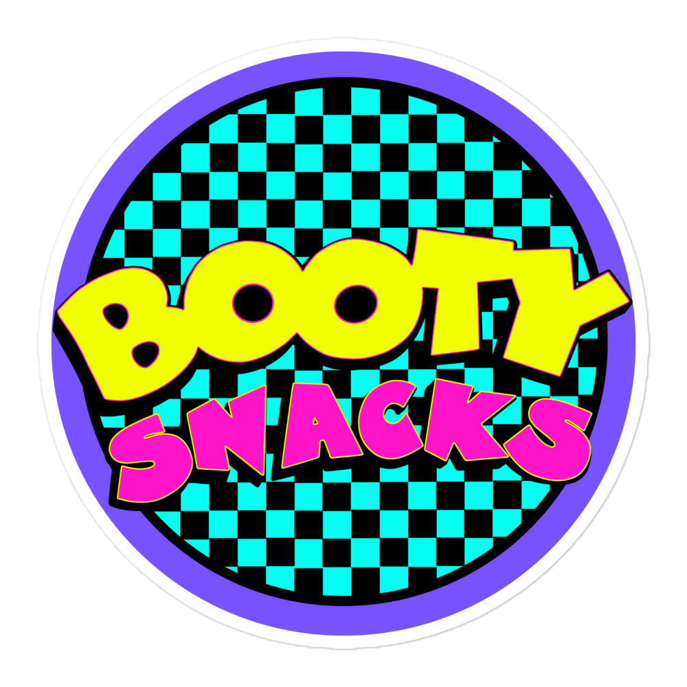 Bootysnacks 90s kid logo Bubble-free stickers