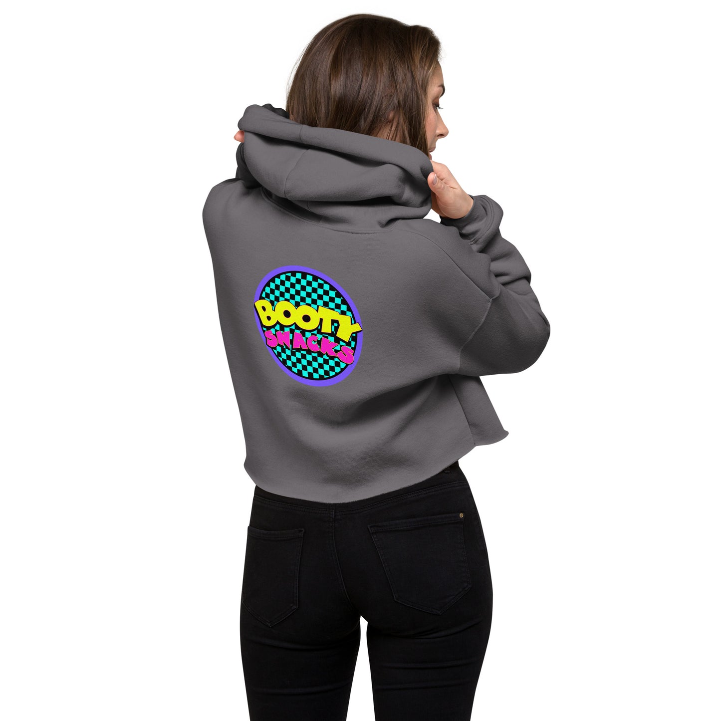 Bootysnacks 90s kid logo Crop Hoodie