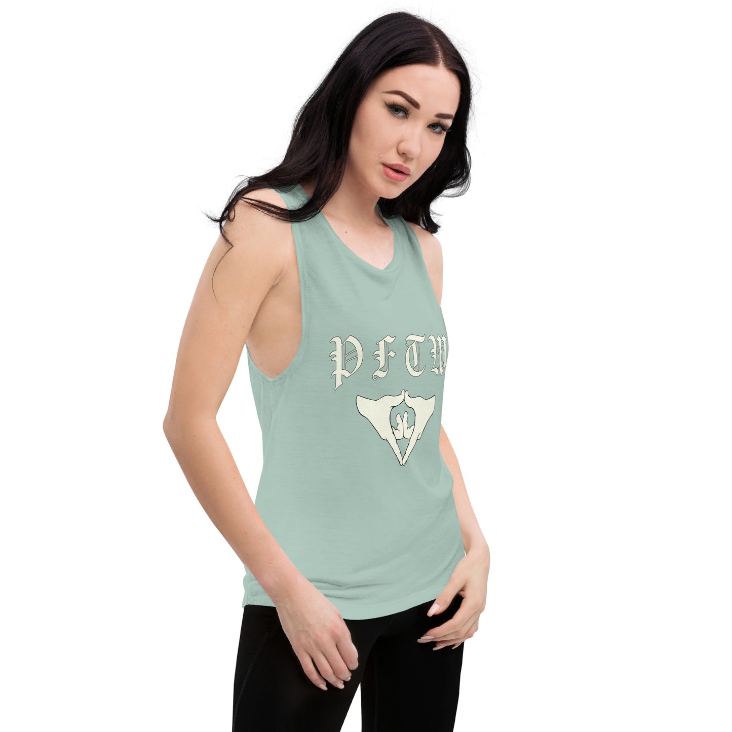 PFTW Old English Yoni Mudra Ladies’ Muscle Tank